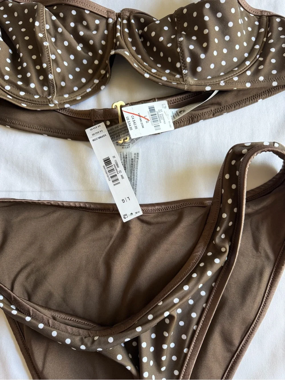 Frankie's Bikinis Brown Polka Dot Underwire Bikini